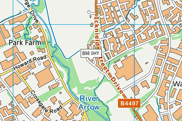 Arrow Valley Park map (B98 0HY) - OS VectorMap District (Ordnance Survey)