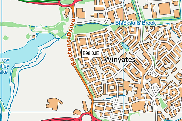 B98 0JE map - OS VectorMap District (Ordnance Survey)