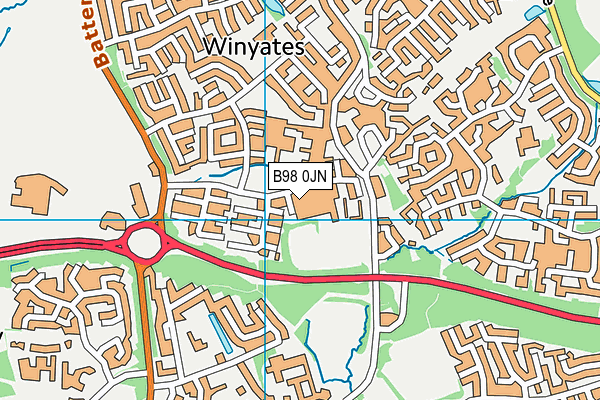 B98 0JN map - OS VectorMap District (Ordnance Survey)