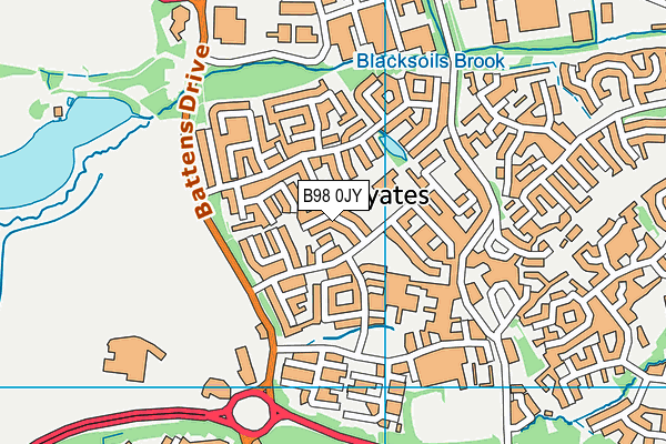 B98 0JY map - OS VectorMap District (Ordnance Survey)