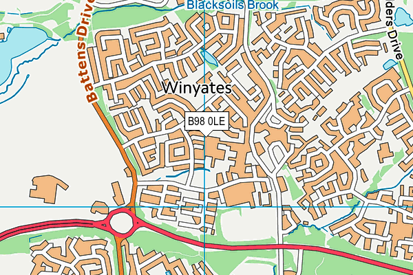 B98 0LE map - OS VectorMap District (Ordnance Survey)