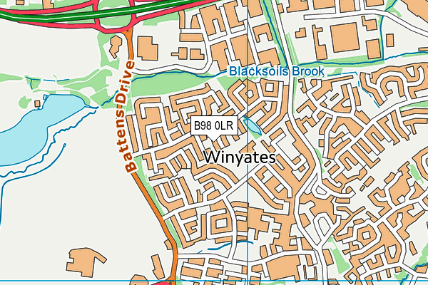 B98 0LR map - OS VectorMap District (Ordnance Survey)