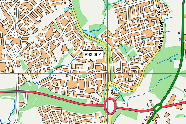 B98 0LY map - OS VectorMap District (Ordnance Survey)