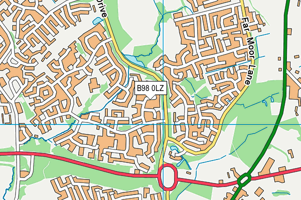 B98 0LZ map - OS VectorMap District (Ordnance Survey)