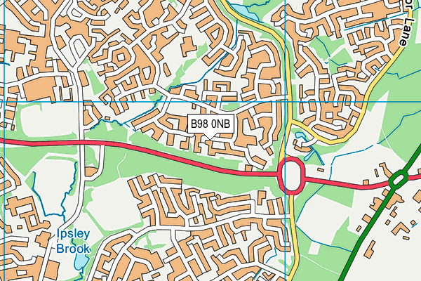 B98 0NB map - OS VectorMap District (Ordnance Survey)