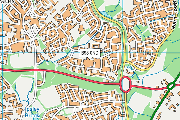 B98 0ND map - OS VectorMap District (Ordnance Survey)