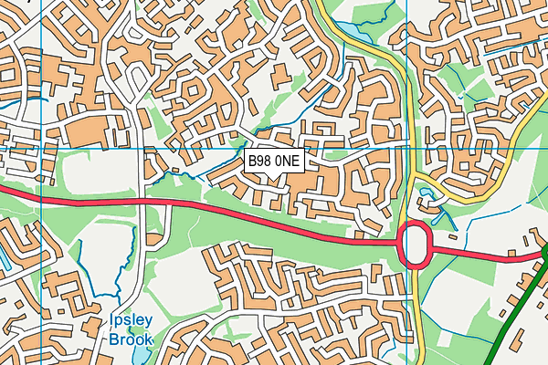 B98 0NE map - OS VectorMap District (Ordnance Survey)