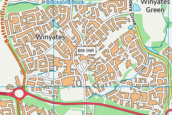 B98 0NR map - OS VectorMap District (Ordnance Survey)