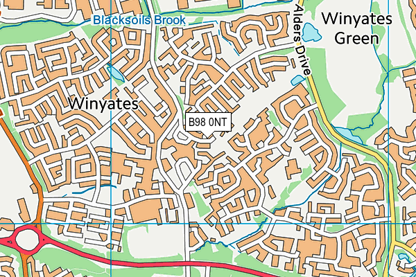 B98 0NT map - OS VectorMap District (Ordnance Survey)