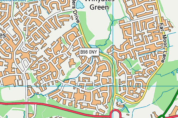 B98 0NY map - OS VectorMap District (Ordnance Survey)