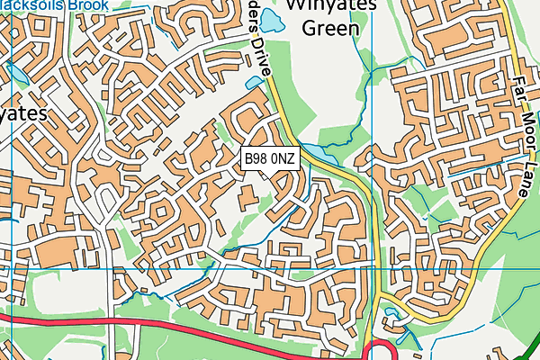 B98 0NZ map - OS VectorMap District (Ordnance Survey)