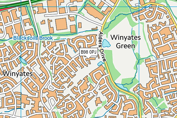 B98 0PJ map - OS VectorMap District (Ordnance Survey)