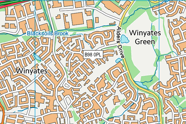 B98 0PL map - OS VectorMap District (Ordnance Survey)