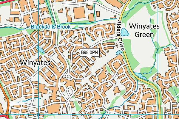 B98 0PN map - OS VectorMap District (Ordnance Survey)