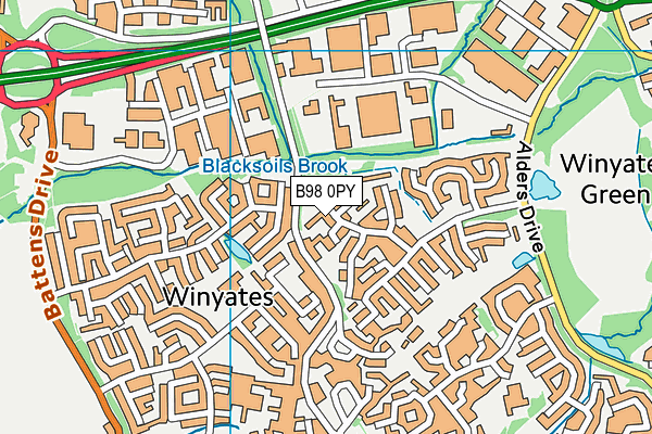 B98 0PY map - OS VectorMap District (Ordnance Survey)