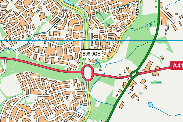 B98 0QE map - OS VectorMap District (Ordnance Survey)