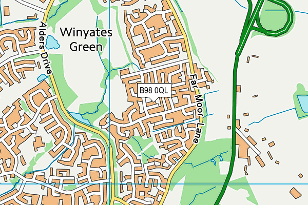 B98 0QL map - OS VectorMap District (Ordnance Survey)