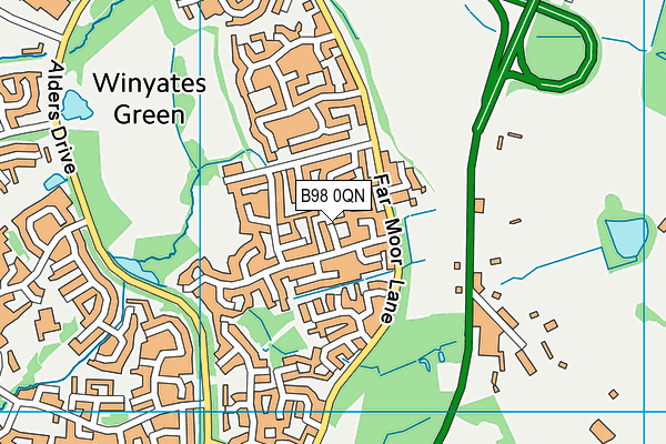 B98 0QN map - OS VectorMap District (Ordnance Survey)