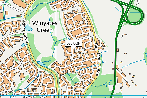 B98 0QP map - OS VectorMap District (Ordnance Survey)