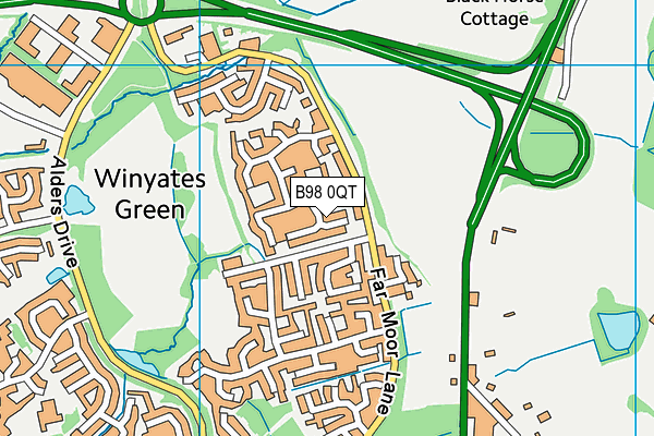 B98 0QT map - OS VectorMap District (Ordnance Survey)