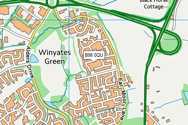 B98 0QU map - OS VectorMap District (Ordnance Survey)