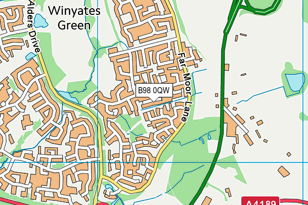 B98 0QW map - OS VectorMap District (Ordnance Survey)