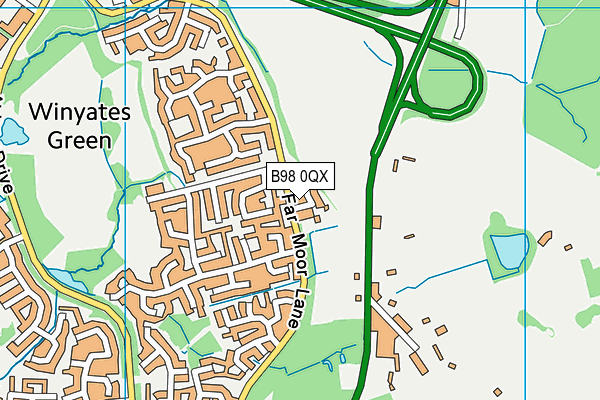 B98 0QX map - OS VectorMap District (Ordnance Survey)