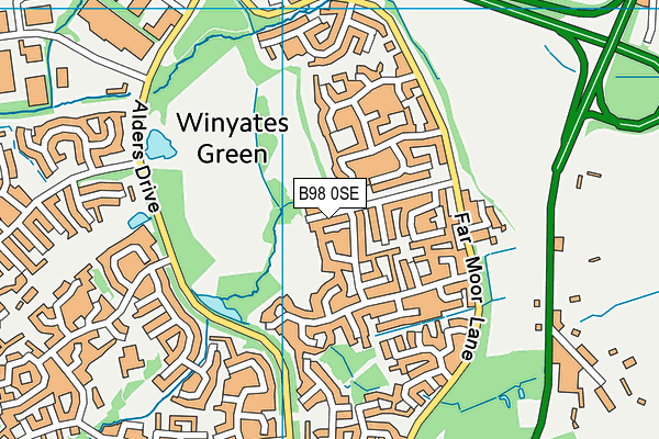 B98 0SE map - OS VectorMap District (Ordnance Survey)