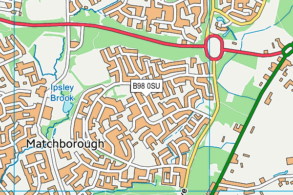 B98 0SU map - OS VectorMap District (Ordnance Survey)