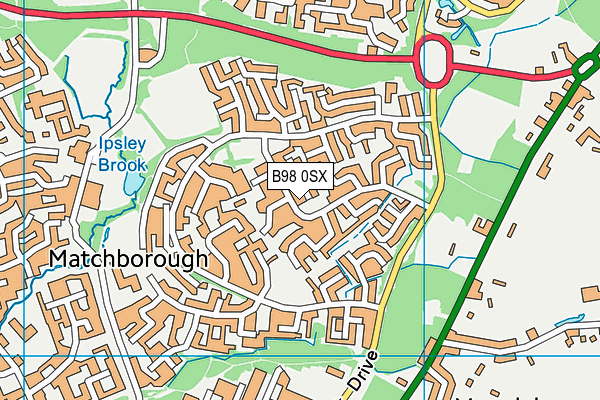 B98 0SX map - OS VectorMap District (Ordnance Survey)