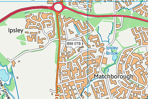 B98 0TB map - OS VectorMap District (Ordnance Survey)