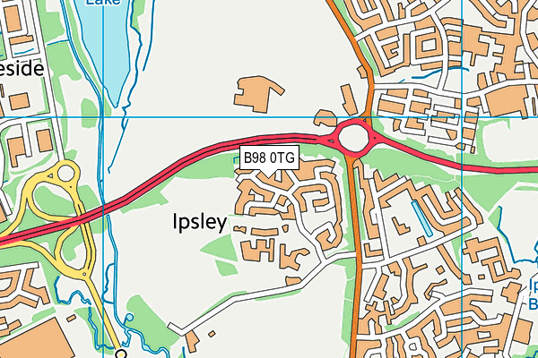 B98 0TG map - OS VectorMap District (Ordnance Survey)