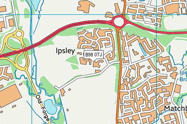 B98 0TJ map - OS VectorMap District (Ordnance Survey)