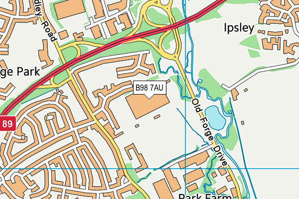 B98 7AU map - OS VectorMap District (Ordnance Survey)