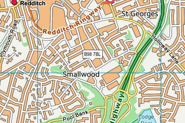 B98 7BL map - OS VectorMap District (Ordnance Survey)