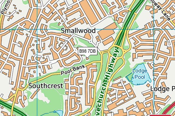 B98 7DB map - OS VectorMap District (Ordnance Survey)