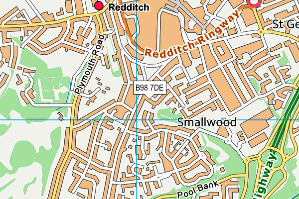 B98 7DE map - OS VectorMap District (Ordnance Survey)