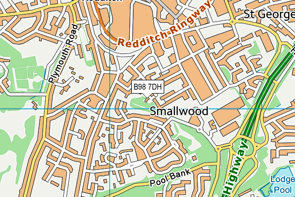 B98 7DH map - OS VectorMap District (Ordnance Survey)