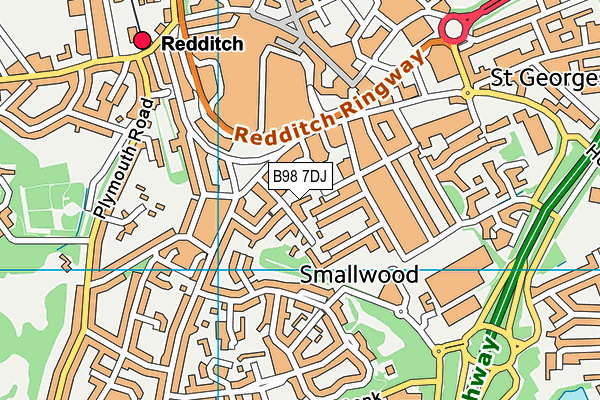 B98 7DJ map - OS VectorMap District (Ordnance Survey)