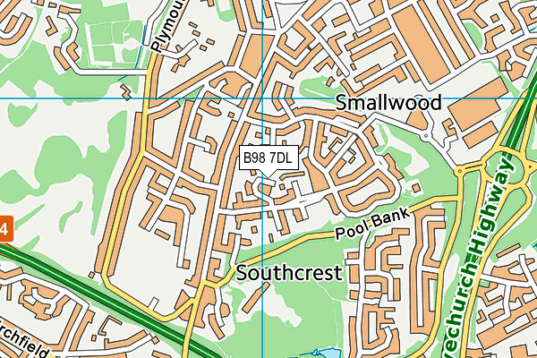 B98 7DL map - OS VectorMap District (Ordnance Survey)