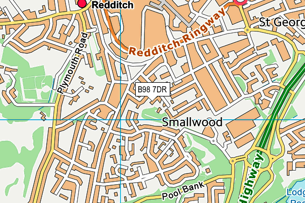 B98 7DR map - OS VectorMap District (Ordnance Survey)