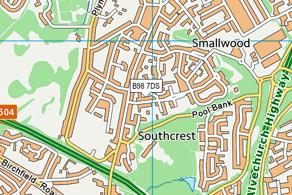 B98 7DS map - OS VectorMap District (Ordnance Survey)