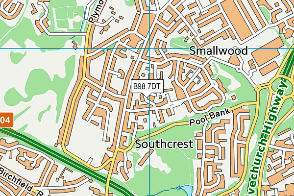 B98 7DT map - OS VectorMap District (Ordnance Survey)