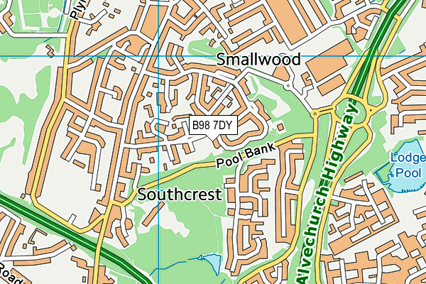 B98 7DY map - OS VectorMap District (Ordnance Survey)