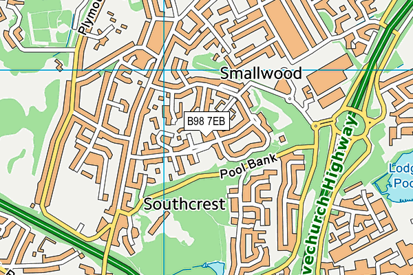 B98 7EB map - OS VectorMap District (Ordnance Survey)