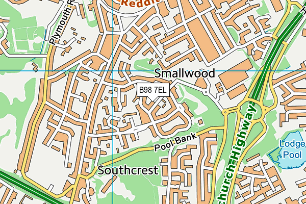 B98 7EL map - OS VectorMap District (Ordnance Survey)