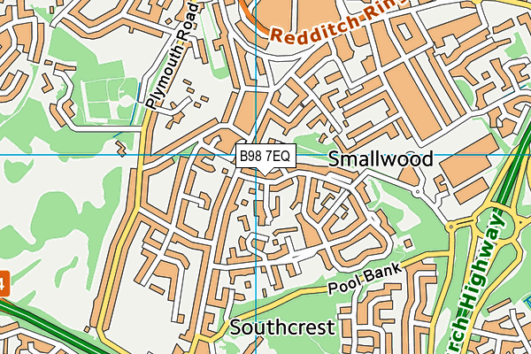 B98 7EQ map - OS VectorMap District (Ordnance Survey)