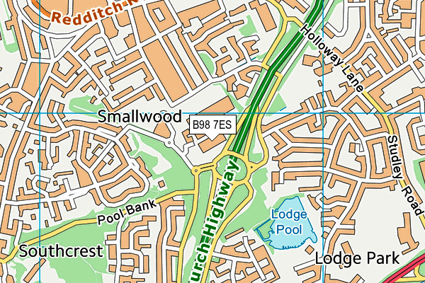 B98 7ES map - OS VectorMap District (Ordnance Survey)