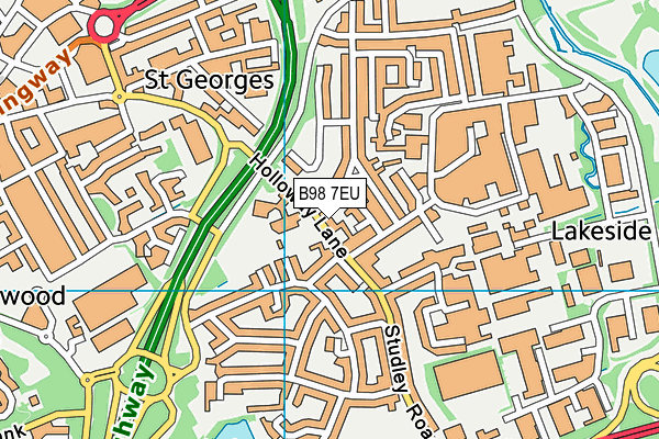 B98 7EU map - OS VectorMap District (Ordnance Survey)