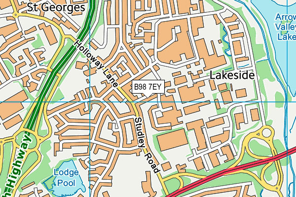 B98 7EY map - OS VectorMap District (Ordnance Survey)